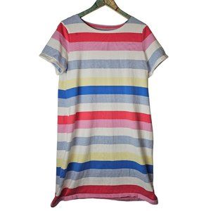 Joules Women's Riviera Horizontal Multistripe Pastel Cotton Beachy Dress, Sz S